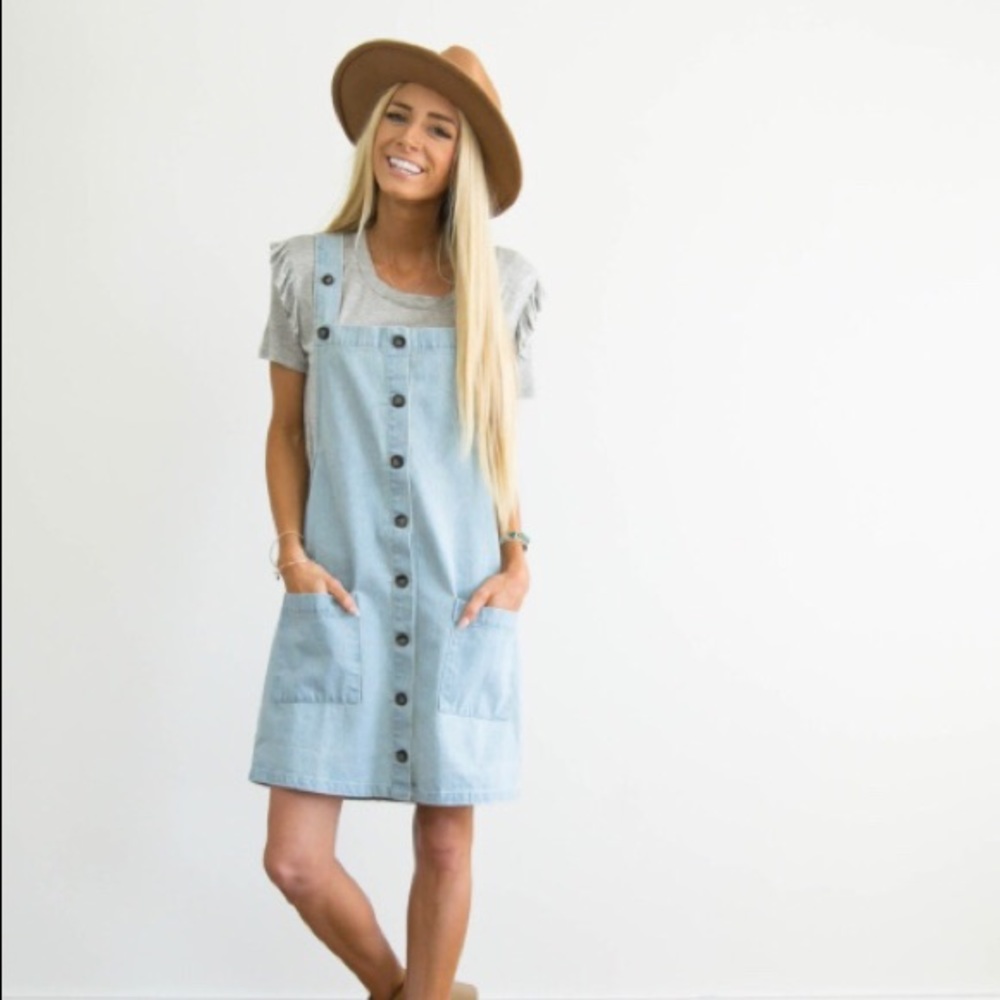 Denim overall dress
